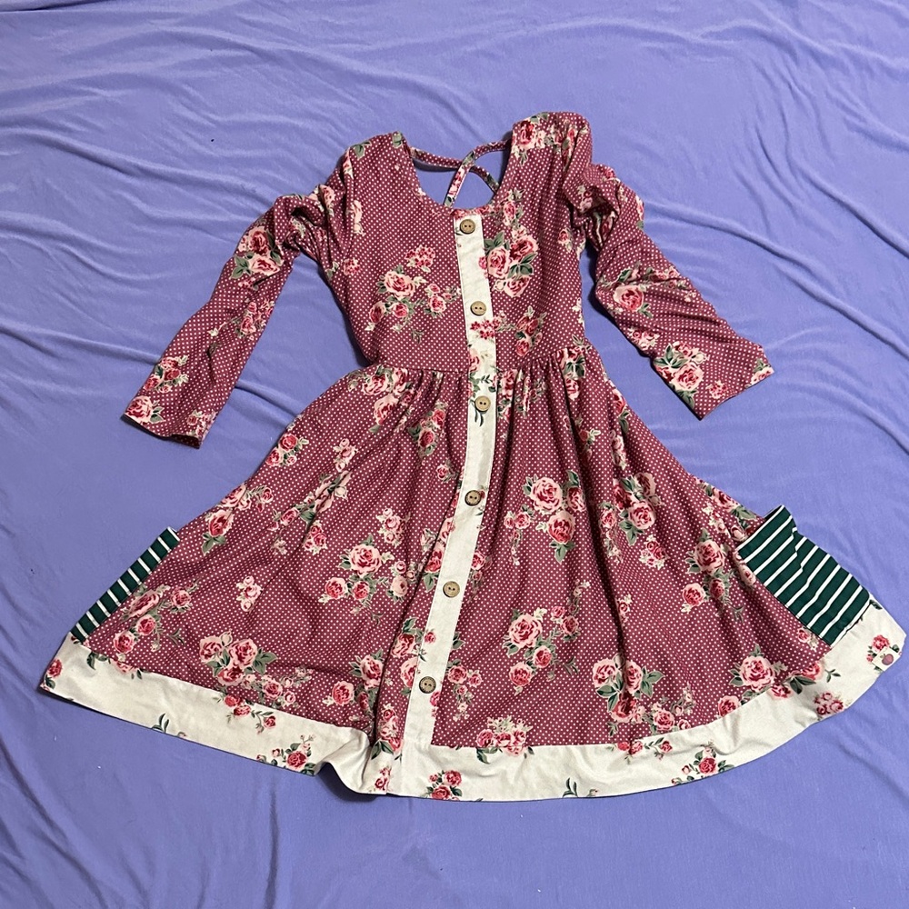 Cheeky Plum Floral Button-Down Dress - Burgundy and White